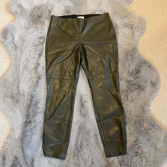Olive Green Reitmans Faux Leather Leggings - Picture 1 of 11